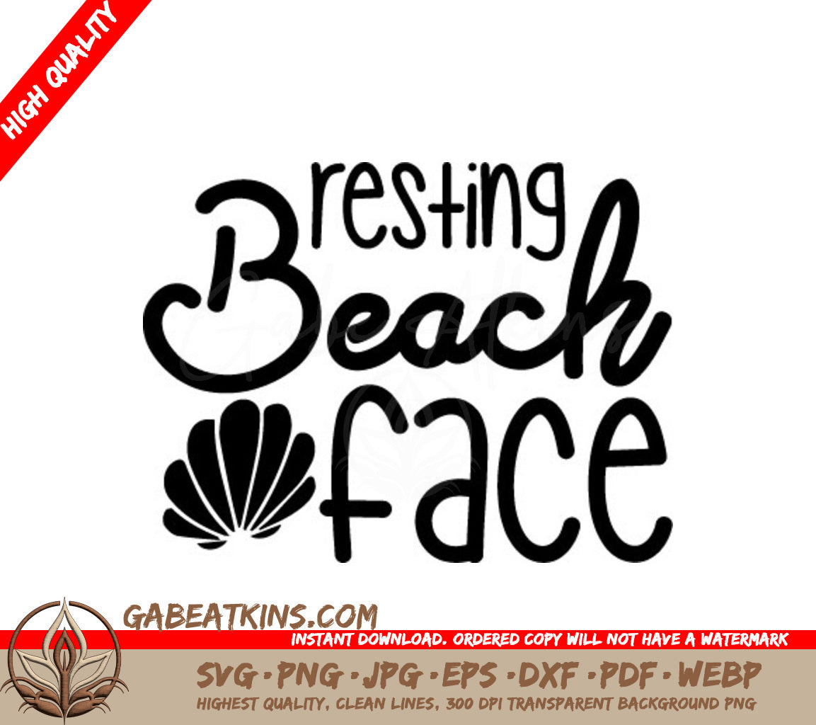 Beach Face Seashell SVG SVG