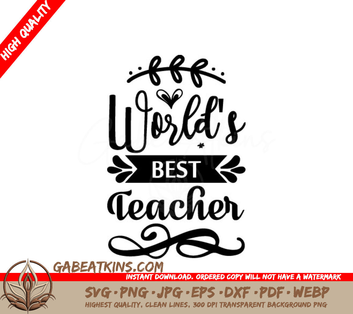 Worlds Best Teacher SVG  SVG