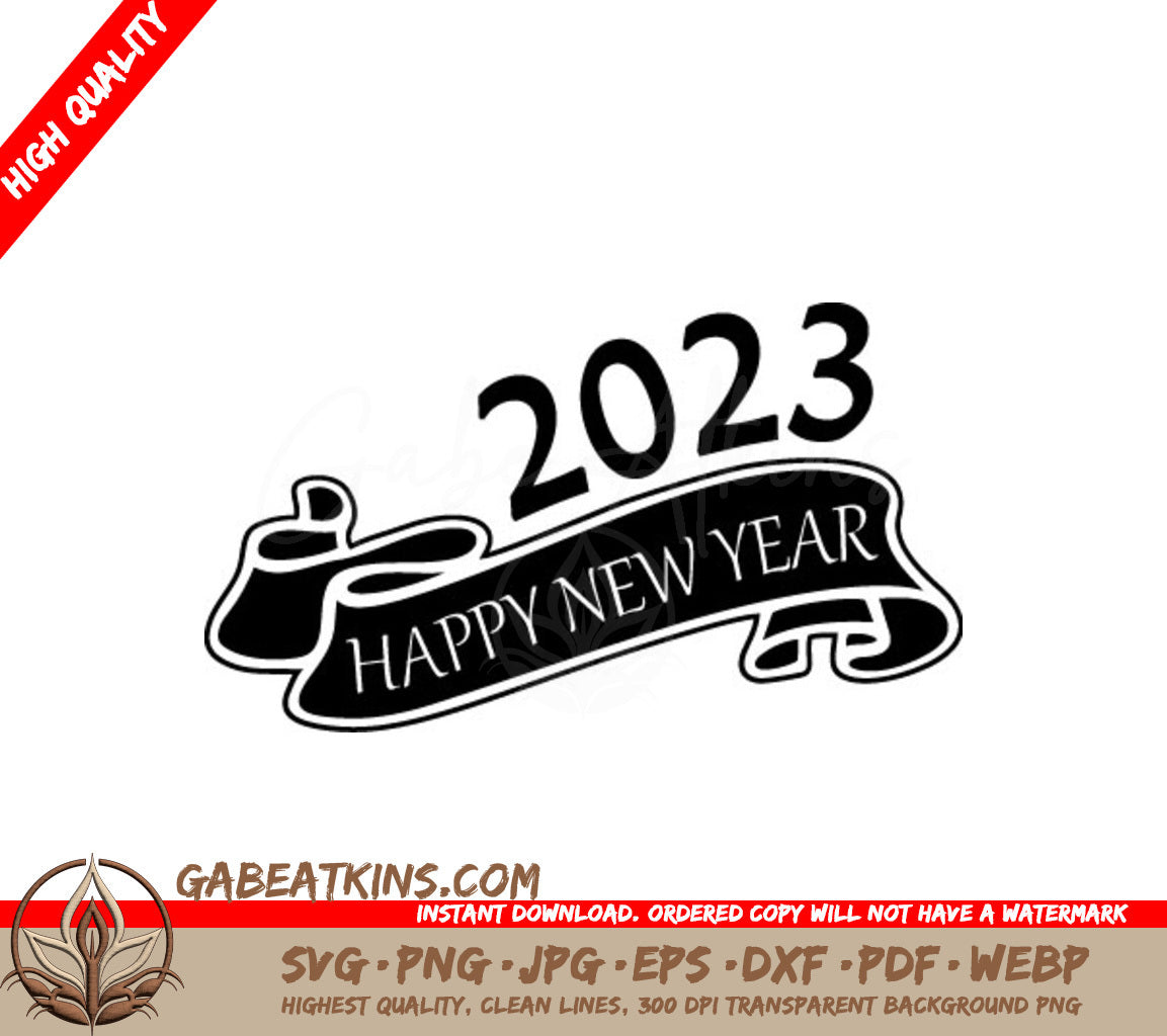 Happy New Year Ribbon SVG SVG