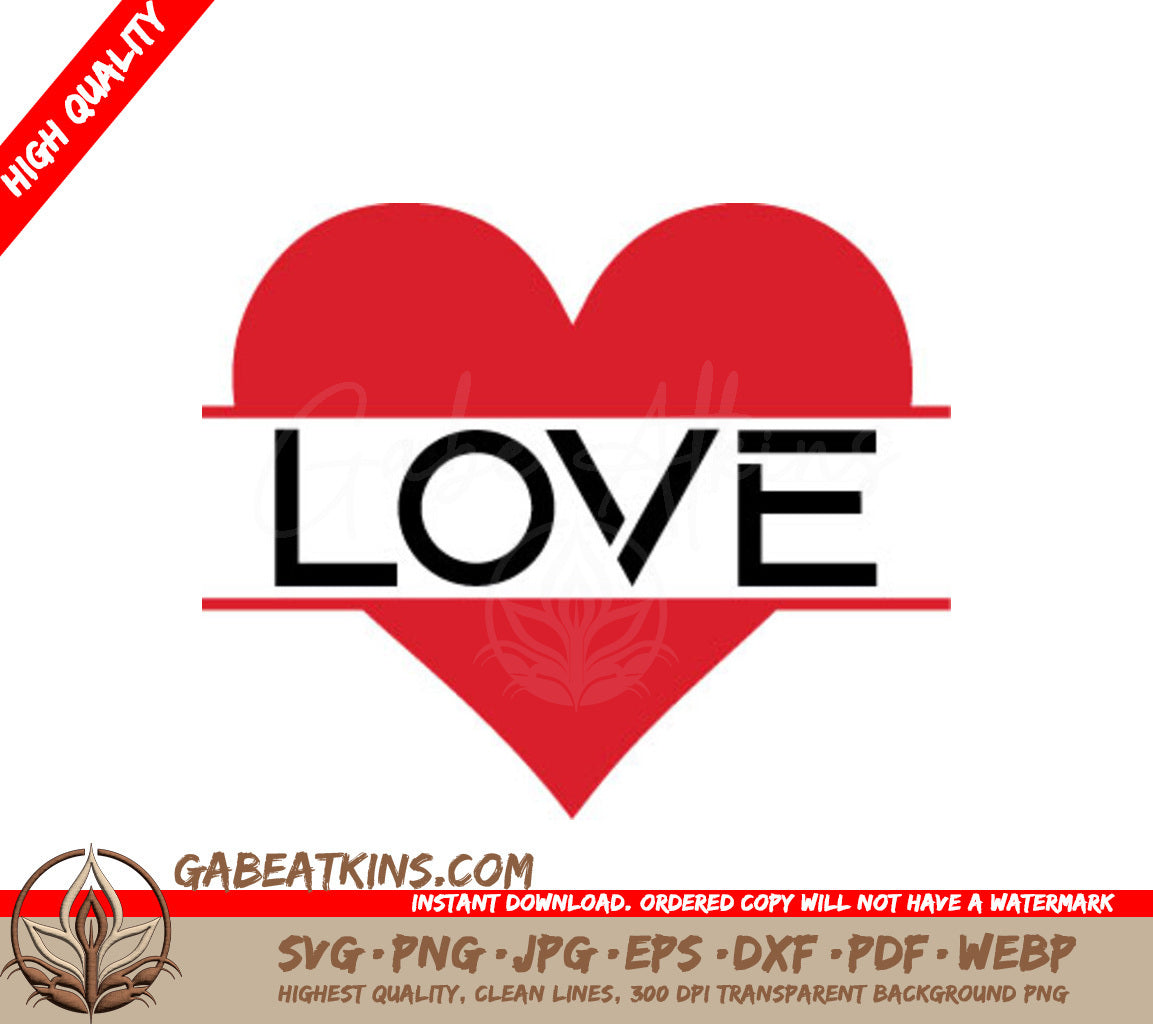 Red Heart Love SVG SVG