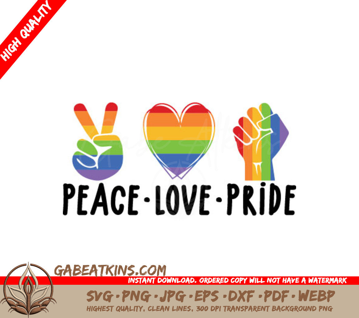 Peace Love Pride SVG SVG