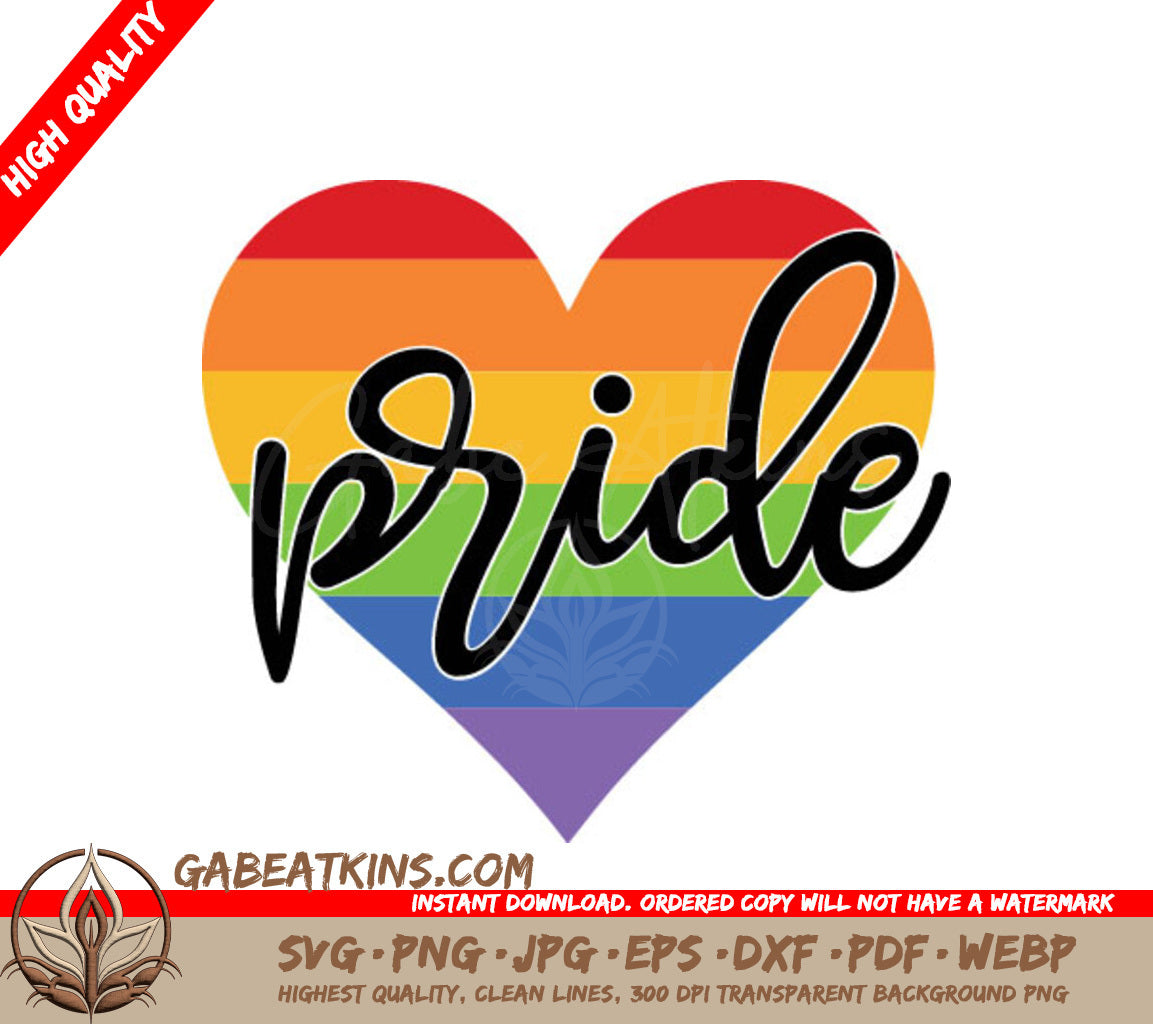 Rainbow Heart Pride SVG SVG