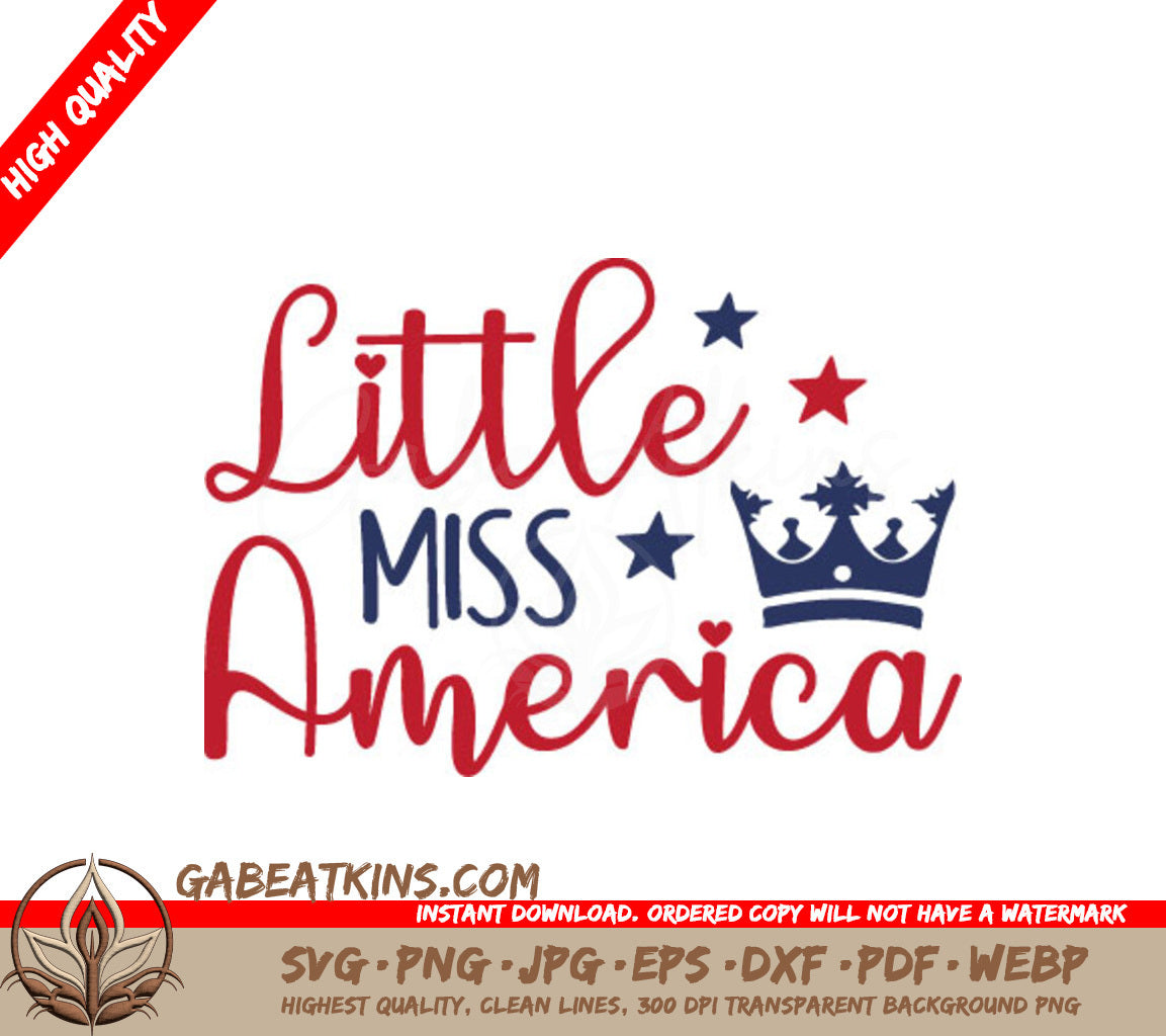 Little Miss America Crown SVG SVG