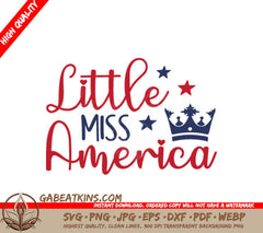 Little Miss America Crown SVG SVG
