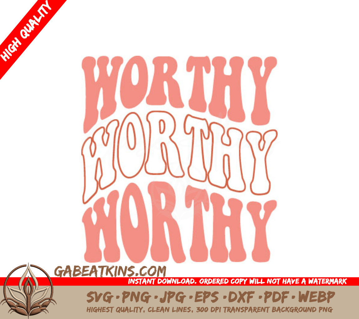 Pink Worthy Retro Christian SVG SVG