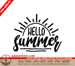 Hello Summer Sun SVG SVG
