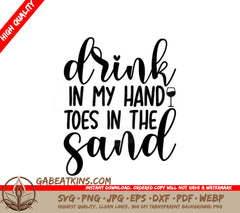 Summer Drink & Sand SVG SVG