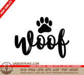 Woof Paw Print Silhouette SVG SVG