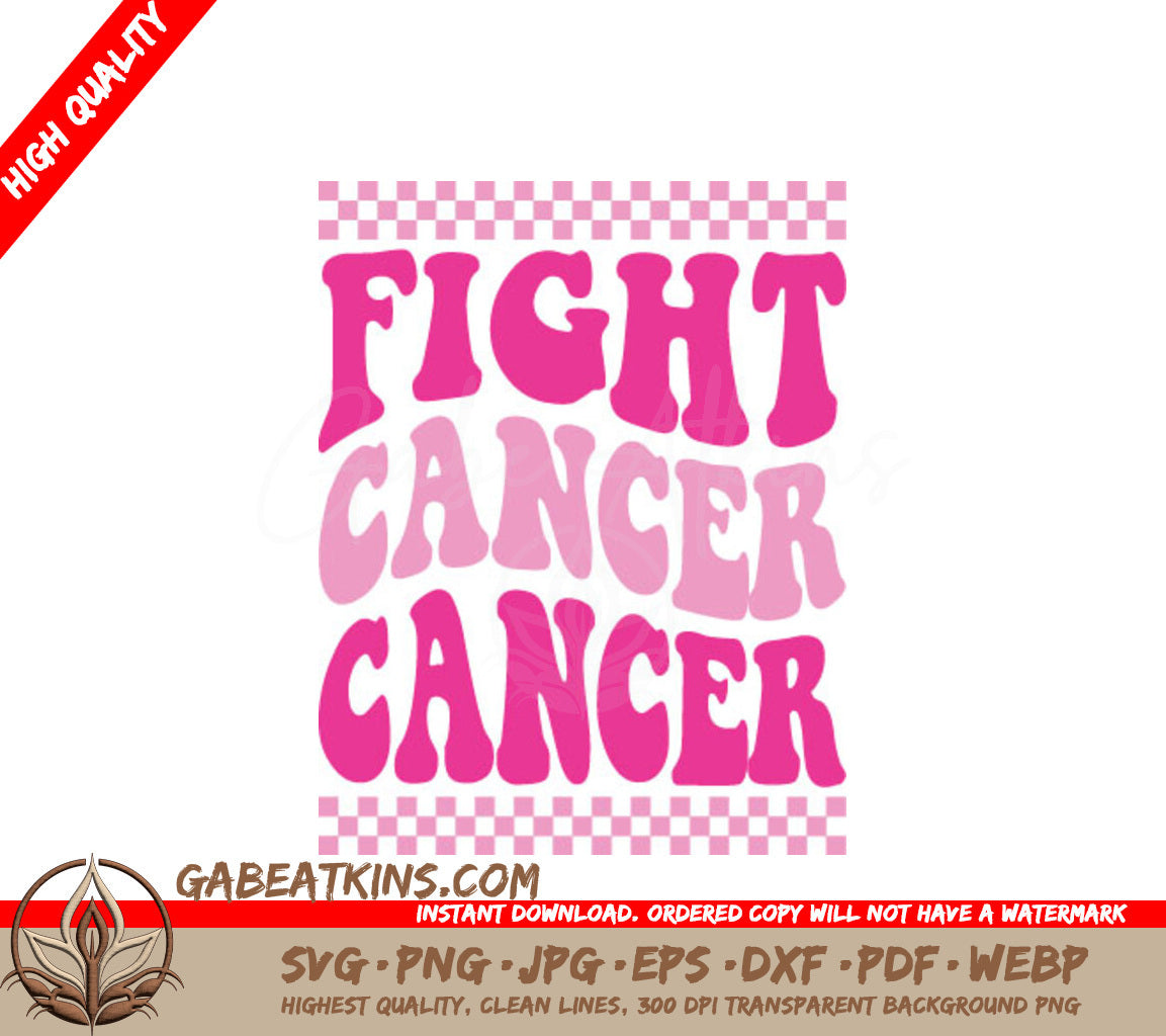 Pink & White Fight Cancer SVG SVG