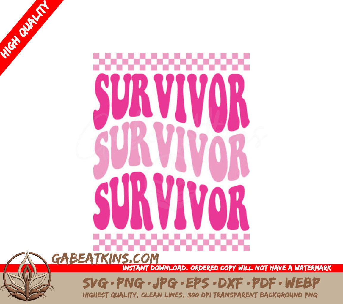 Pink & White Survivor SVG SVG