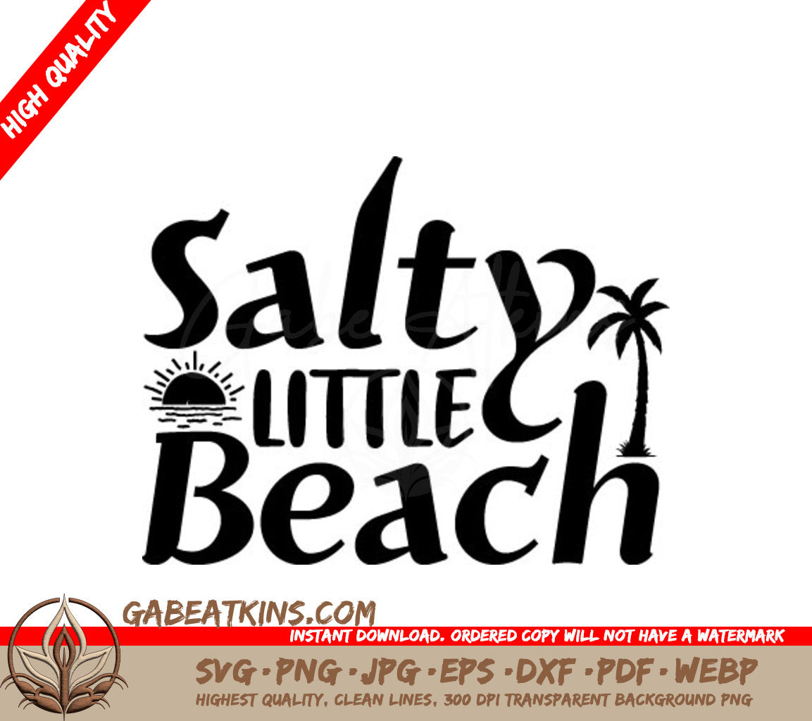 Salty Little Beach Palm Tree SVG SVG