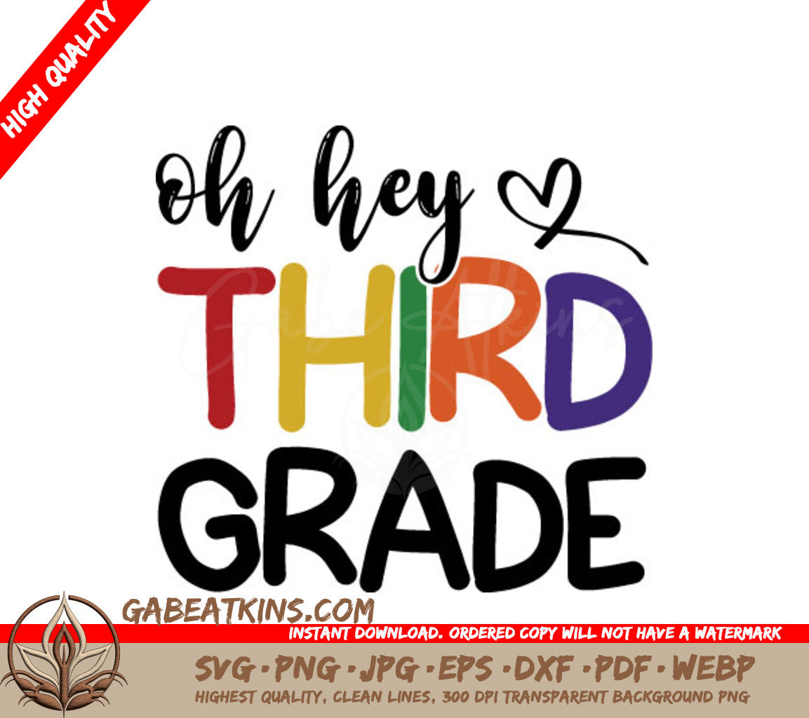 Oh Hey Third Grade SVG SVG