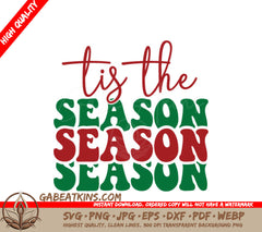 Retro Christmas Tis The Season SVG SVG