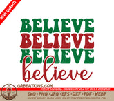 Retro Christmas Believe SVG SVG