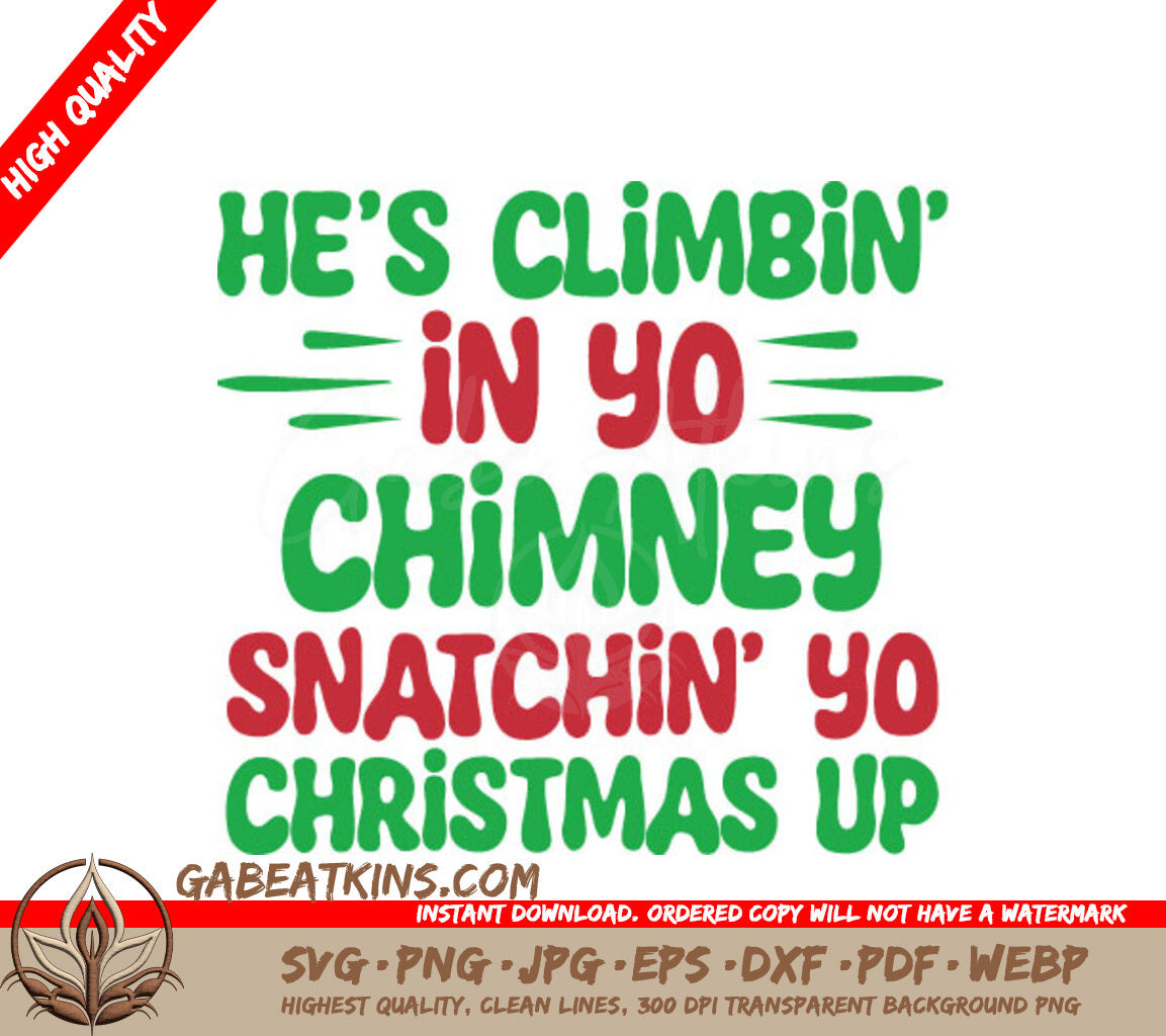 Grinch Christmas Chimney SVG SVG