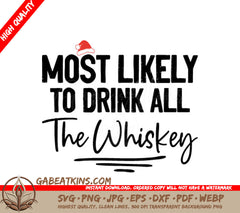 Santa Whiskey Drinker SVG SVG