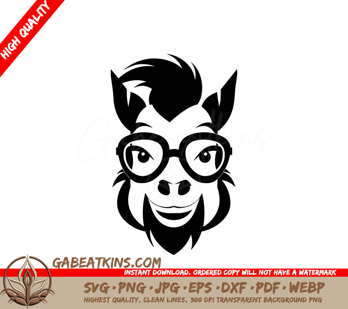 ## Smiling Monkey with Glasses SVG - Horse Laughter Illustration SVG