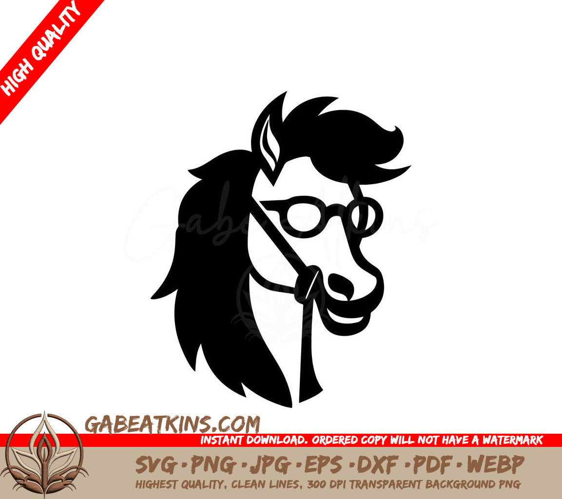 A Horse Wearing Glasses SVG - Saddle Smiles Grinning at the Laughter of Horses SVG