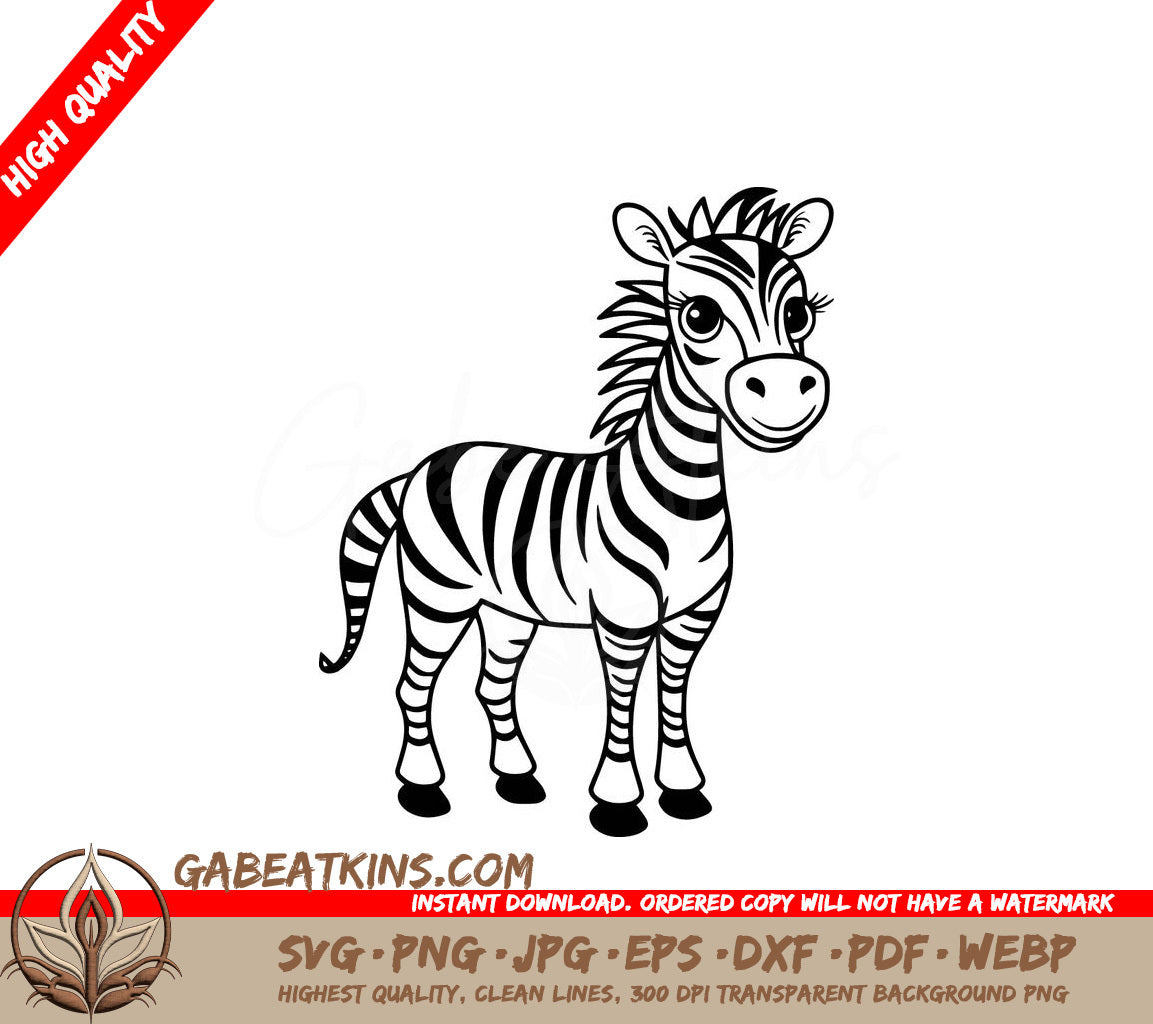 A Baby Zebra SVG - Safari Zebra SVG