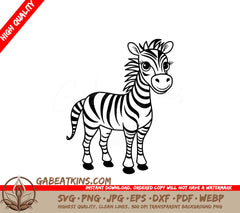 A Baby Zebra SVG - Safari Zebra SVG