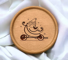 Santa Scooter SVG - Christmas Card Vector Illustration SVG