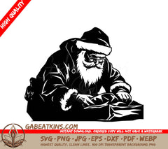 Santa Claus SVG - Santa Claus Wrapping Gifts SVG