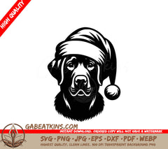 A Dog Wearing A Santa Hat SVG - Santa Dog Delight SVG