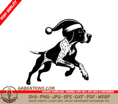 A Dog Wearing A Santa Hat SVG - Santa Hat Pointer SVG