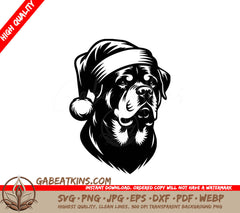 A Dog Wearing A Santa Hat SVG - Santa Hat Pup SVG