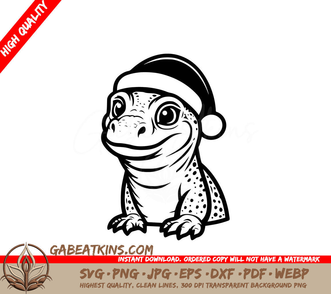 A Frog Wearing A Santa Hat SVG - Santa Hat Reptile SVG