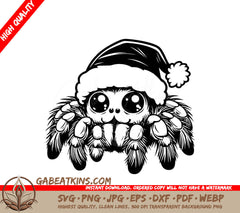 A Spider Wearing A Santa Hat SVG - Santa Hat Spider SVG
