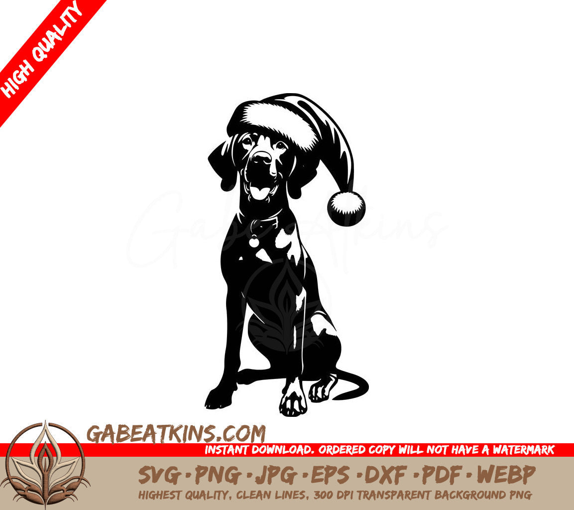 A Dog Wearing A Santa Hat SVG - Santa Hat Vizsla SVG