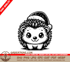 A Hedgehog Wearing A Santa Hat SVG - Santa Hedgehog SVG