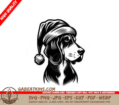A Dog Wearing A Santa Hat SVG - Santa Hound SVG