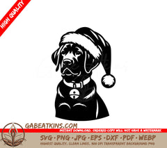 A Dog Wearing A Santa Hat SVG - Santa Labrador Jingles SVG