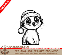 A Meerkat Wearing A Santa Hat SVG - Santa Meerkat Safari SVG