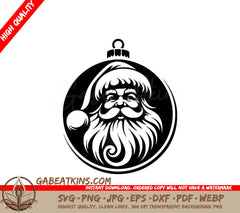 Santa Claus With A Beard SVG - Santa Ornament SVG