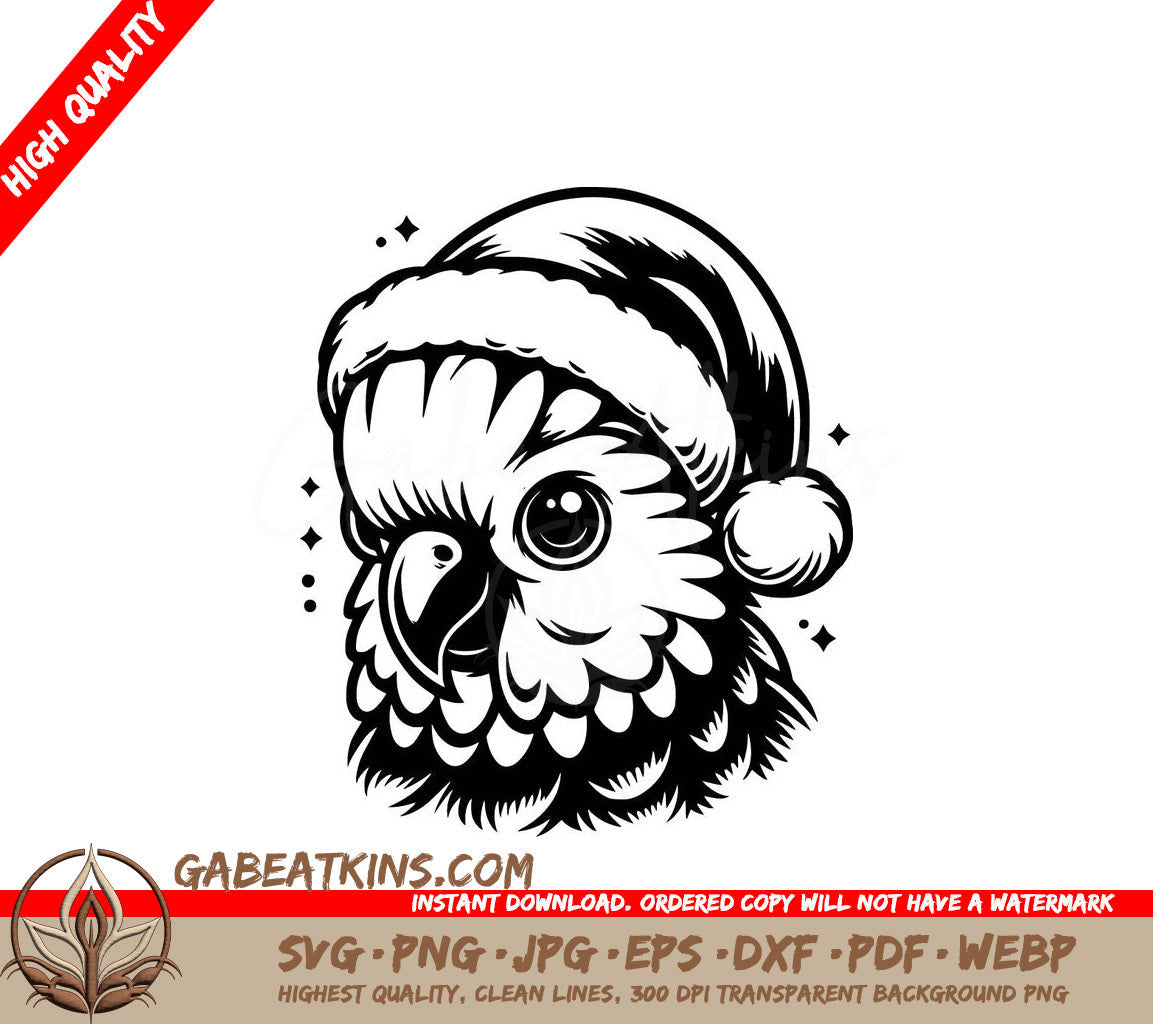 An Owl Wearing A Santa Hat SVG - Santa Parrot SVG