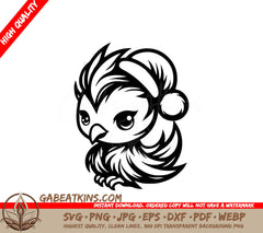 An Owl Wearing A Santa Hat SVG - Santa Phoenix SVG