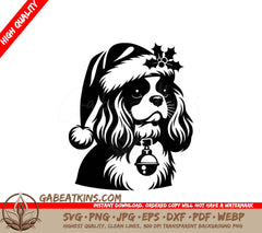 A Dog Wearing A Santa Hat SVG - Santa Pup Jingles SVG