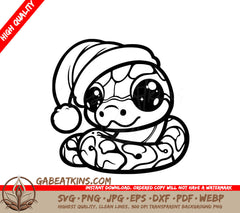 A Snake Wearing A Santa Hat SVG - Santa Serpent SVG