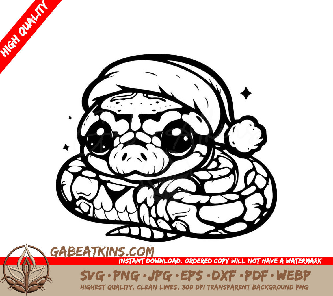 A Snake Wearing A Santa Hat SVG - Santa Snake SVG