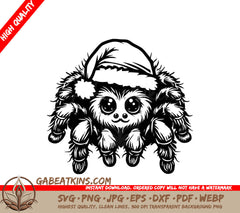 A Spider Wearing A Santa Hat SVG - Santa Tarantula SVG