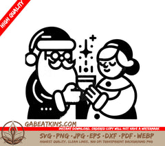 Santa And A Woman SVG - Santa and Mrs. Claus SVG