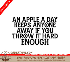 Sarcastic Apple A Day SVG SVG
