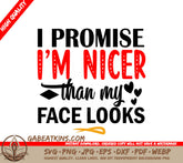 Sarcastic Nicer Than I Look SVG SVG