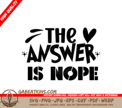 Nope SVG - Sarcastic Sign SVG