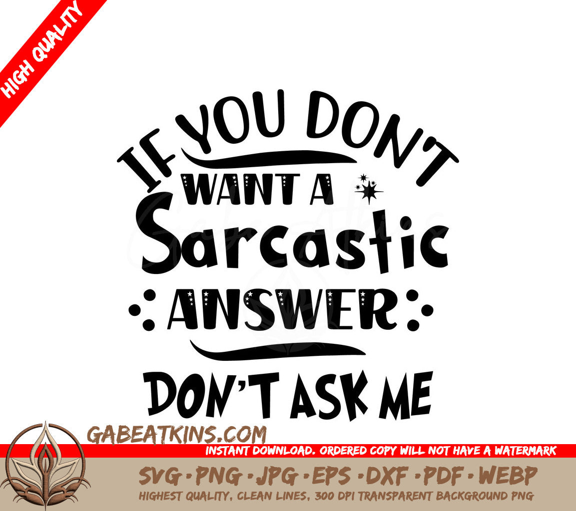 Sarcastic Answer SVG Design SVG