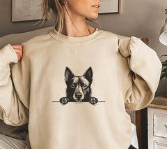 Schipperke Peeking Over Wall - Dog SVG SVG