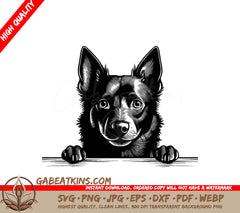 Schipperke Dog SVG - Drawing, Paws on Table SVG